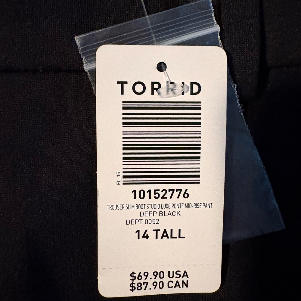 Torrid Black Studio Luxe Trousers